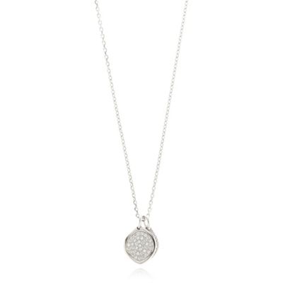 Sterling silver pave leaves necklace